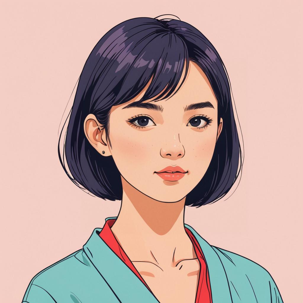 Serene Half-Japanese Anime Portrait