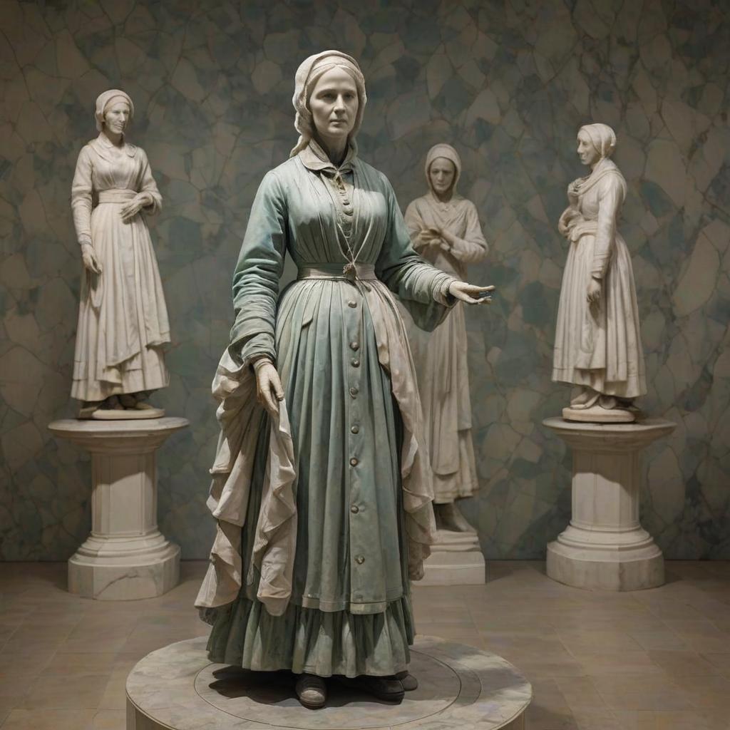 Statues of Women in Historical Attire Statues of Women in Historical Attire