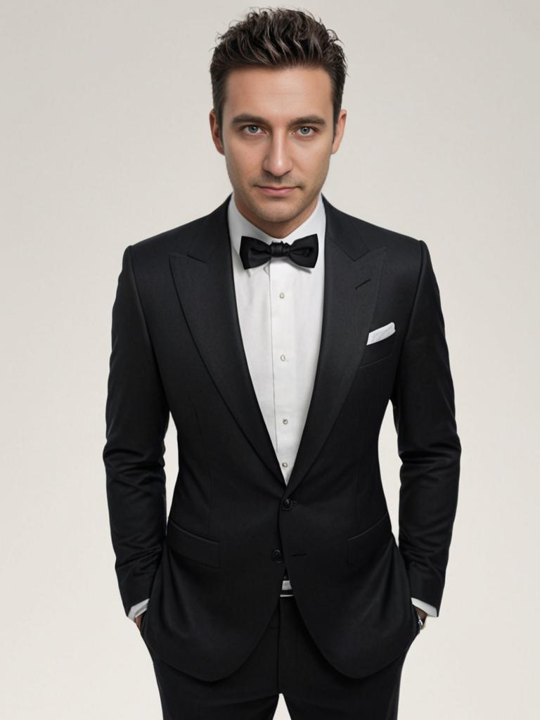 Sophisticated Man in Black Suit