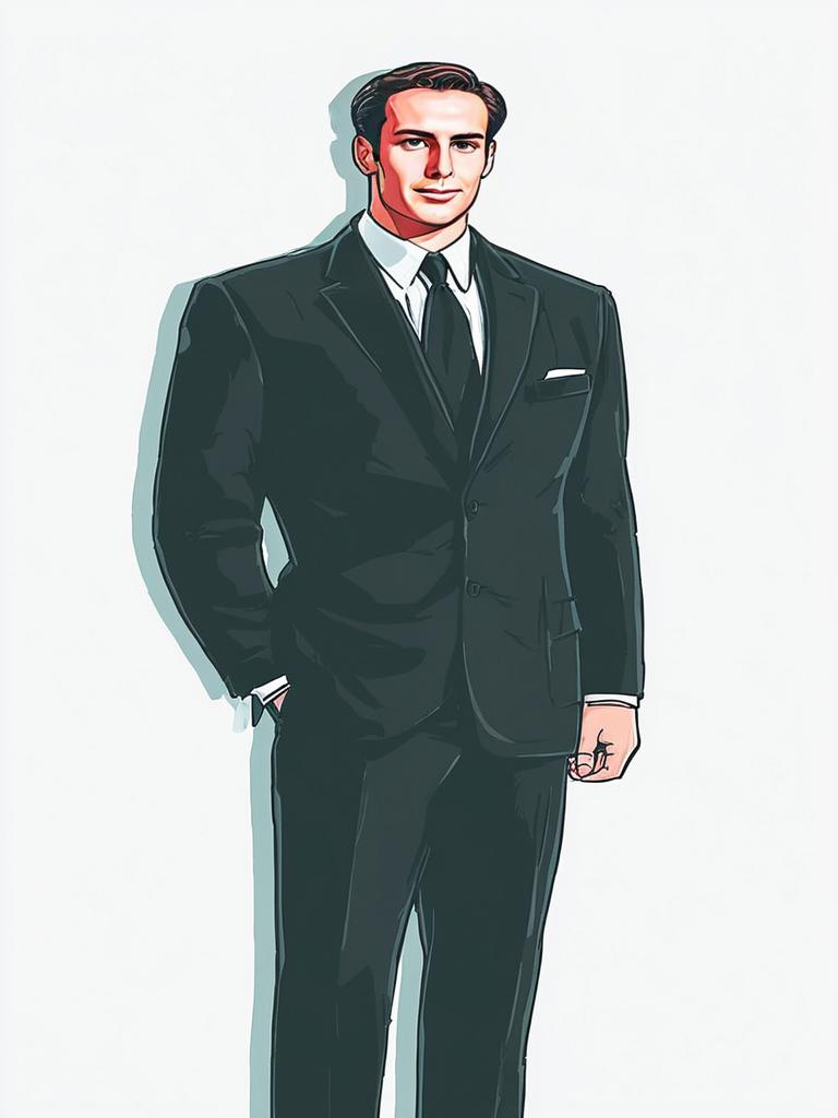 Confident Man in Black Suit Confident Man in Black Suit