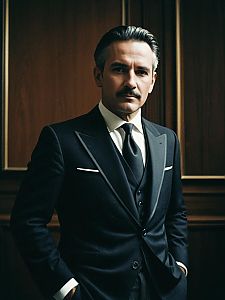 Man in Formal Attire Waist Up Editorial Portrait Photorealistic