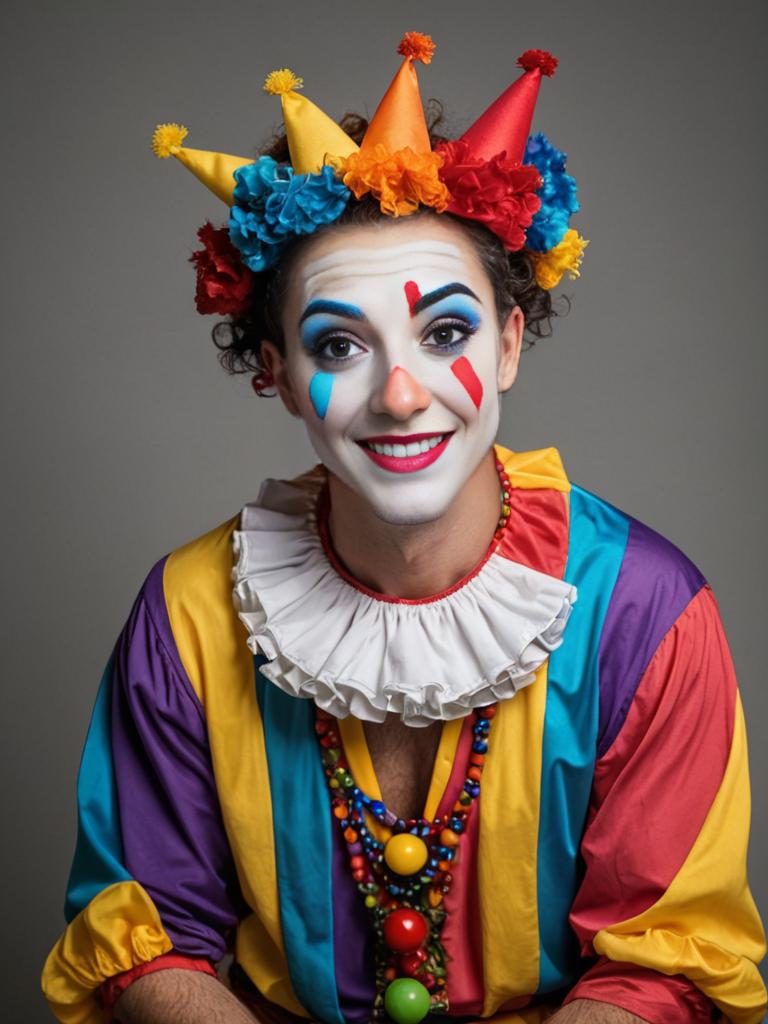 Whimsical Jester Smiling at Camera