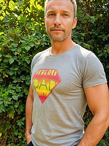 Confident Man in Graphic Tee Outdoors