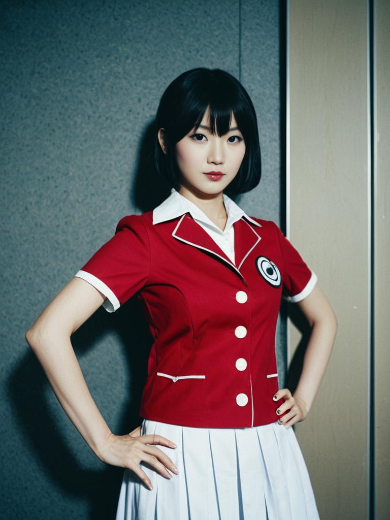 Realistic Sexy Cosplay Woman in Ritsuko Akagi Costume