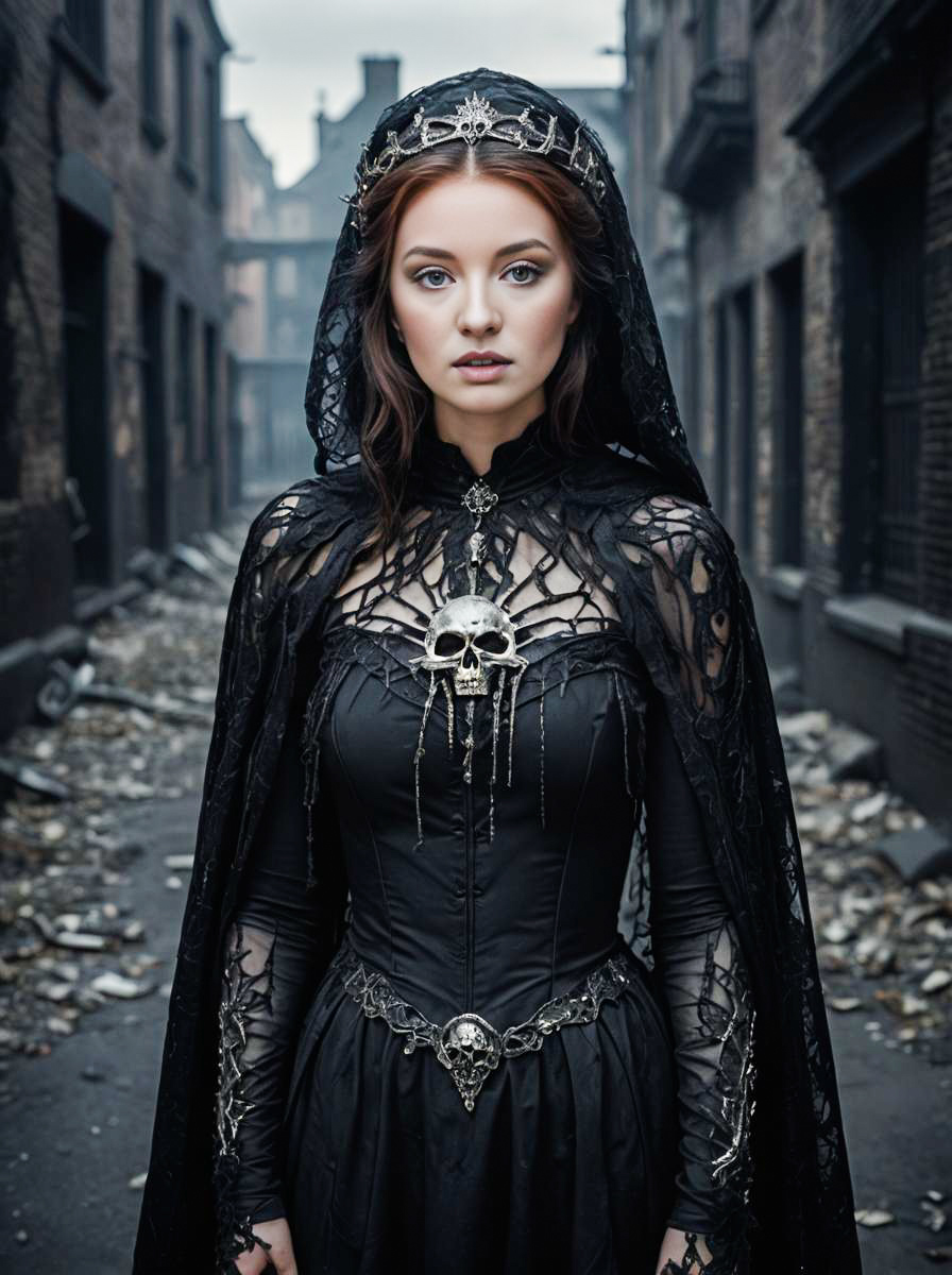 Gothic Woman in Dark Alley