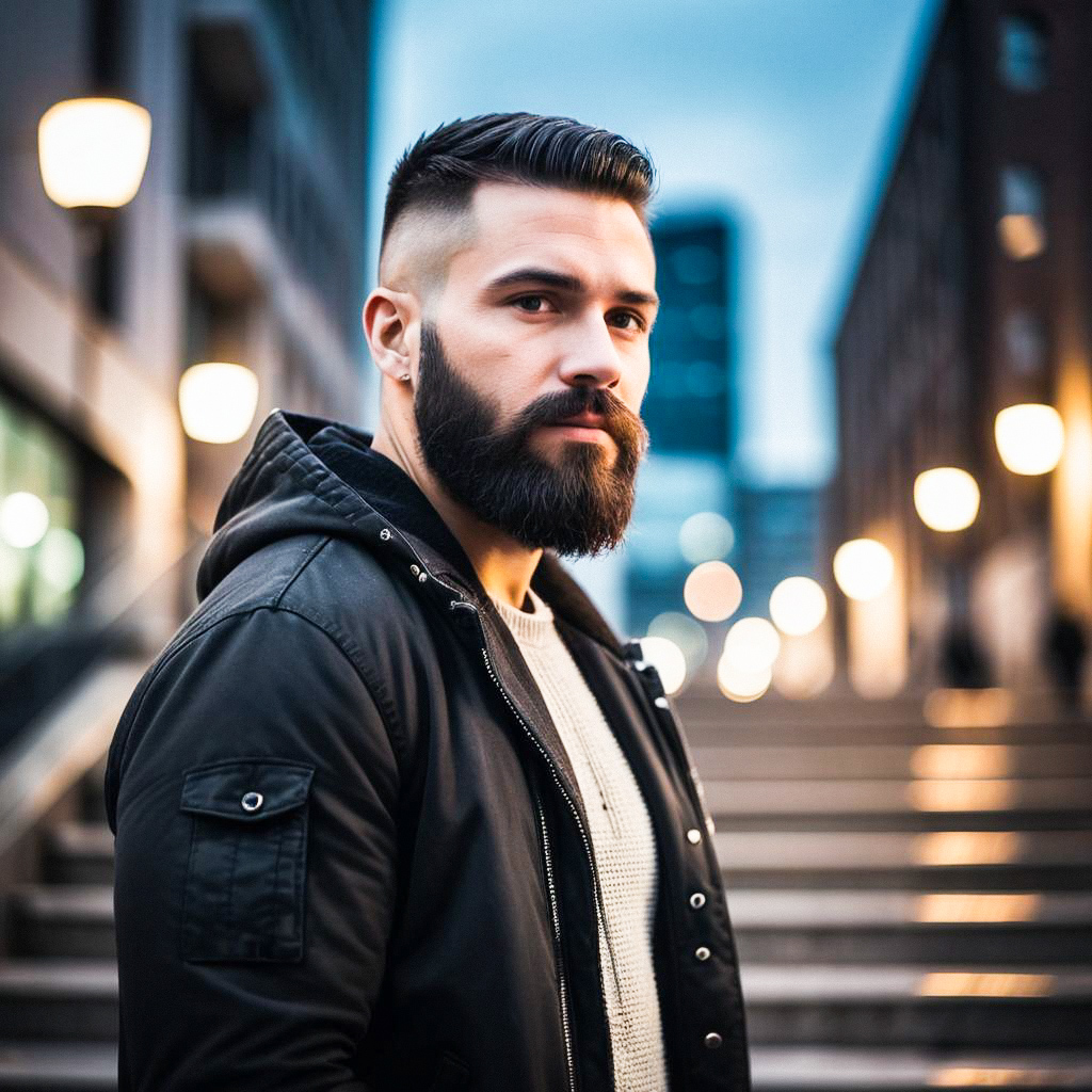 Stylish Young Man in Urban Twilight