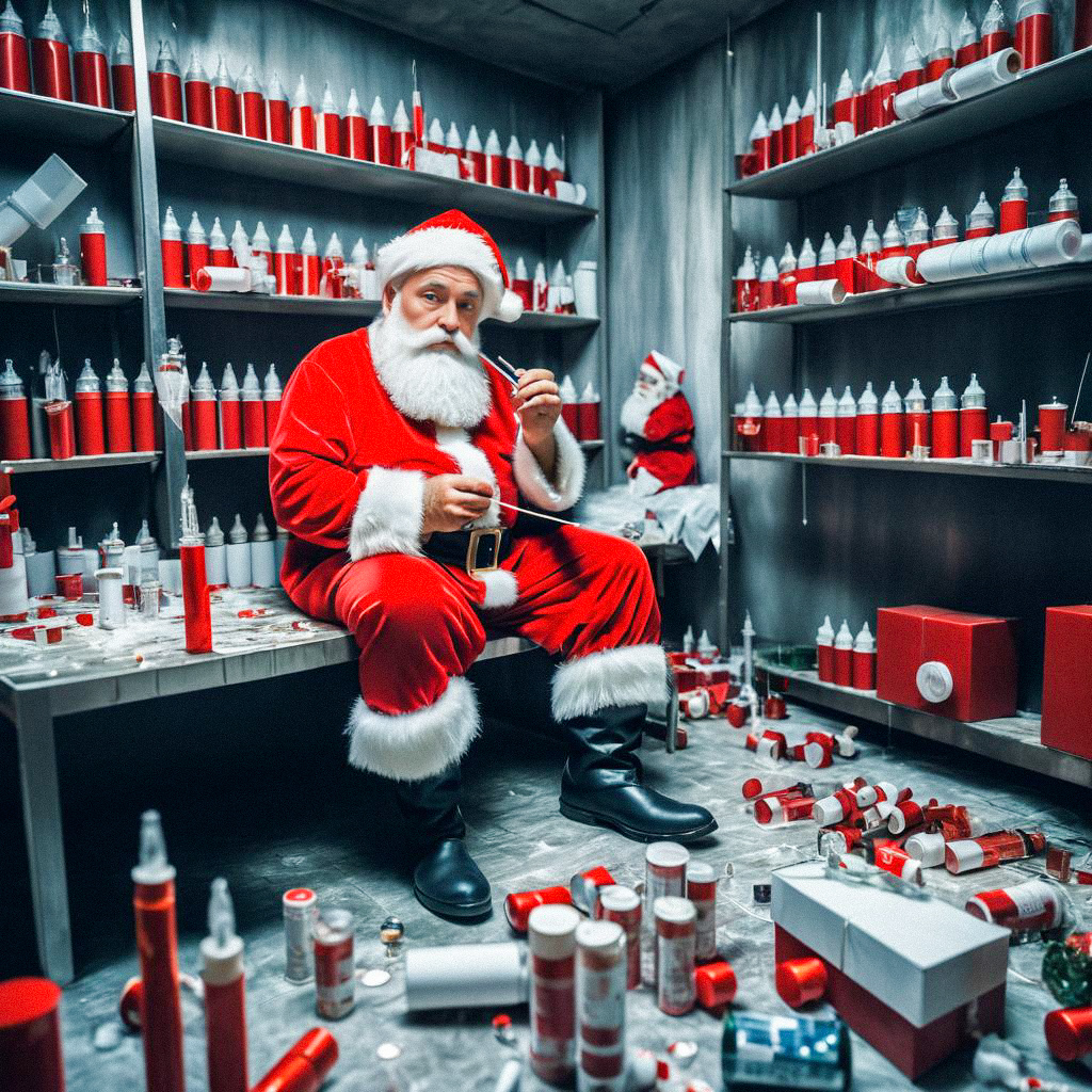 Jolly Santa Claus with Festive Gifts