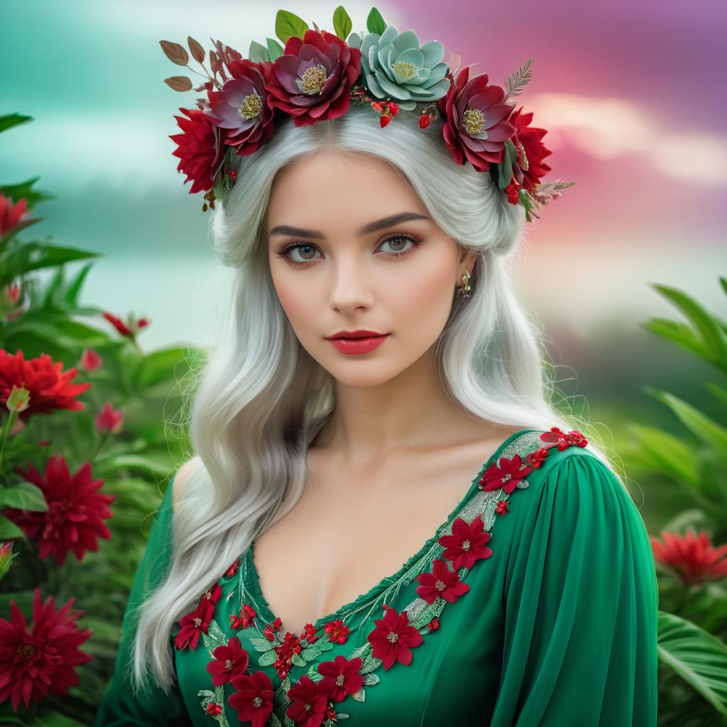 Enchanting Woman in Floral Crown