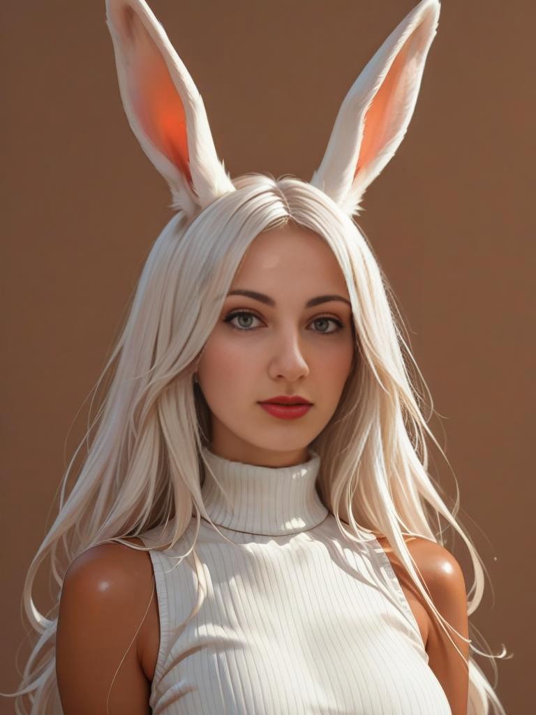 Portrait of Woman with Bunny Ears Portrait of Woman with Bunny Ears
