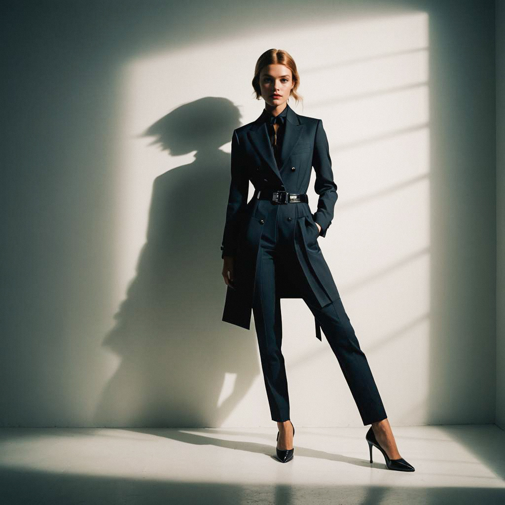 Confident Woman in Tailored Suit