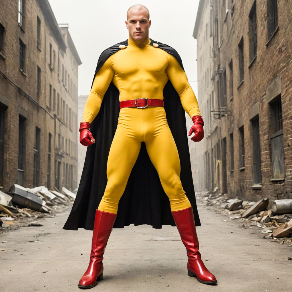 Male Superhero in Yellow Costume