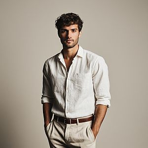 Confident young man in casual elegant attire