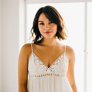 Young Woman in Lace Dress