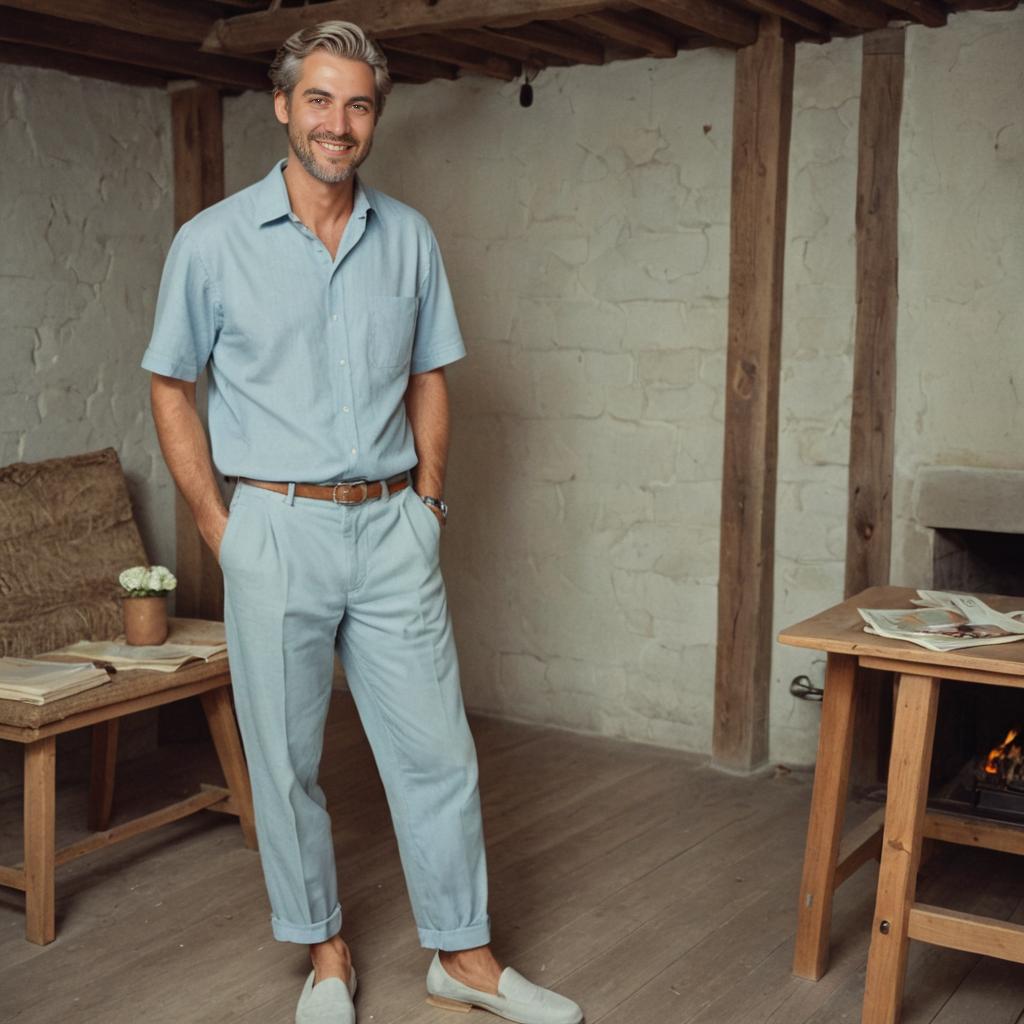 Smiling Man in Casual Summer Outfit