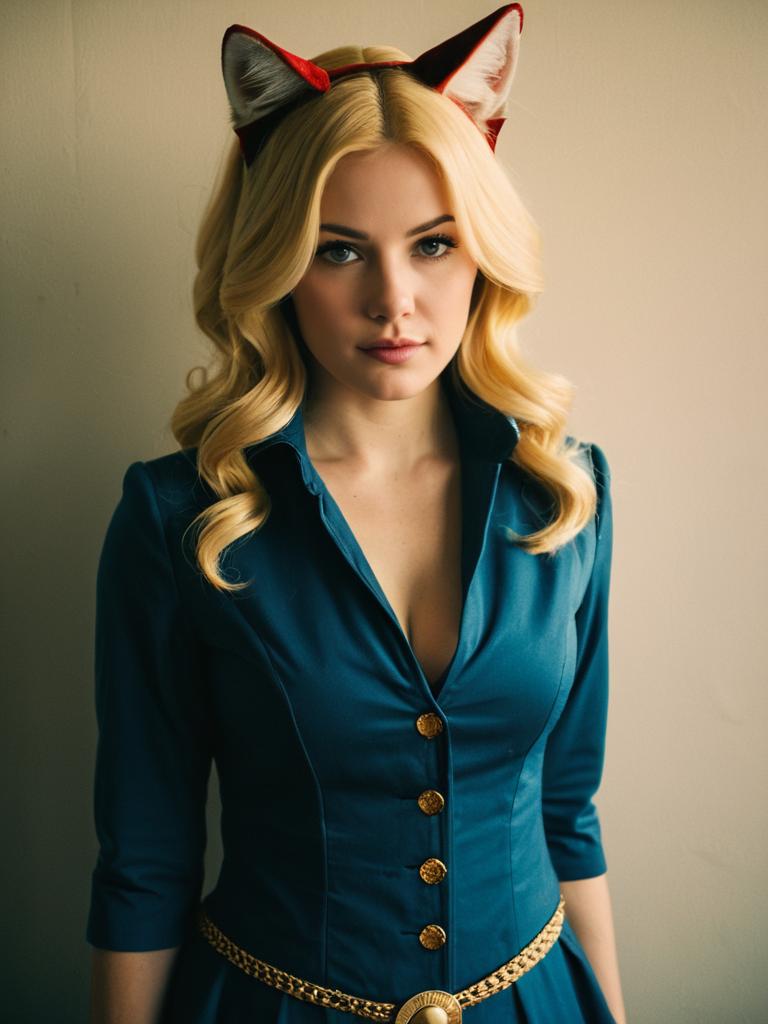 Sexy Cosplay Woman Wearing Candice Catnipp Costume