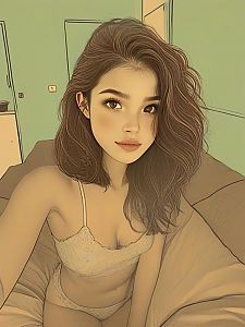 Portrait of a Young Woman in Lingerie
