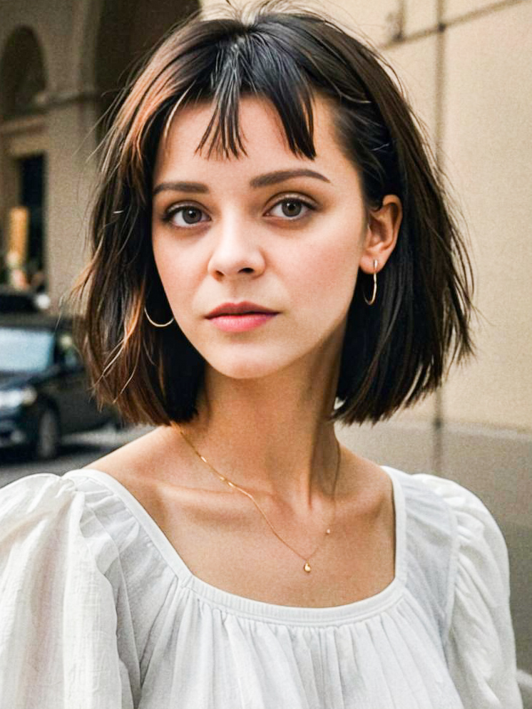 Chic Young Woman with Bob Haircut