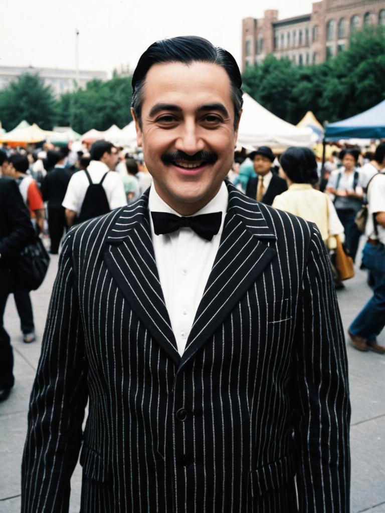 Man in Gomez Addams Costume at Cosplay Festival