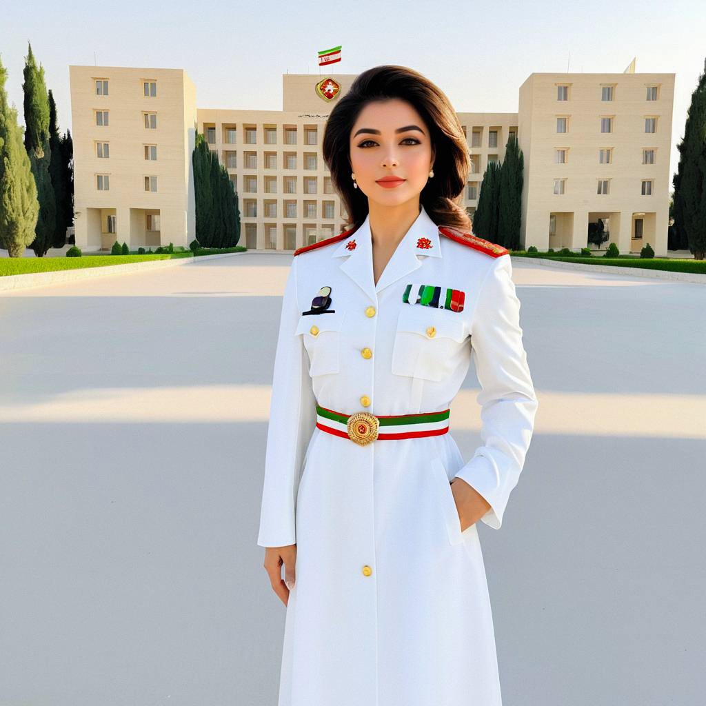 Female Military Doctor in White Uniform Female Military Doctor in White Uniform