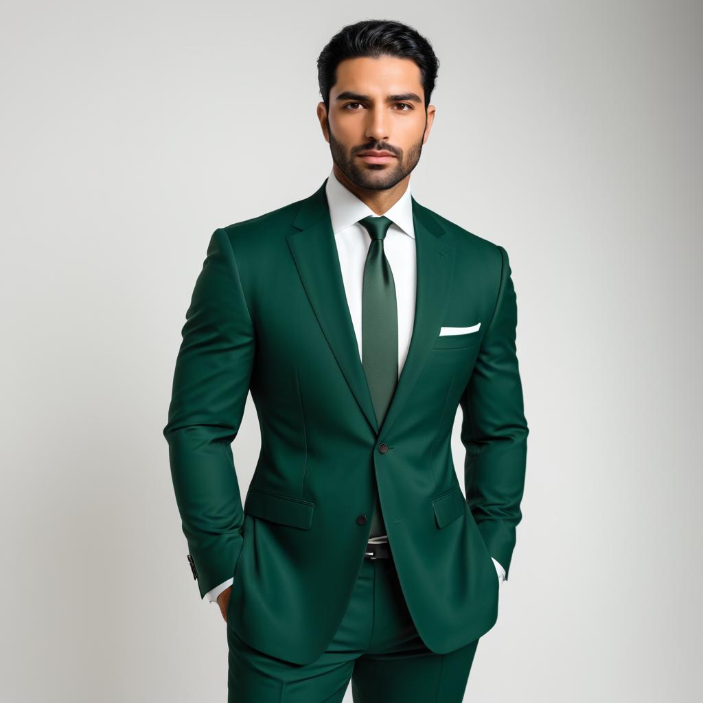 Stylish man in green suit