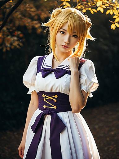 Sexy Cosplay Woman in Renge Houshakuji Costume Realistic Anime Style