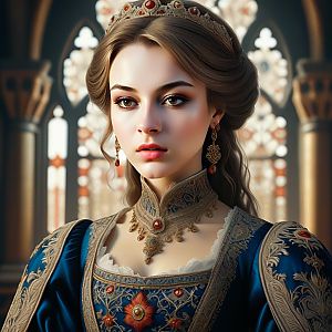 Young Woman in Elegant Renaissance Gown