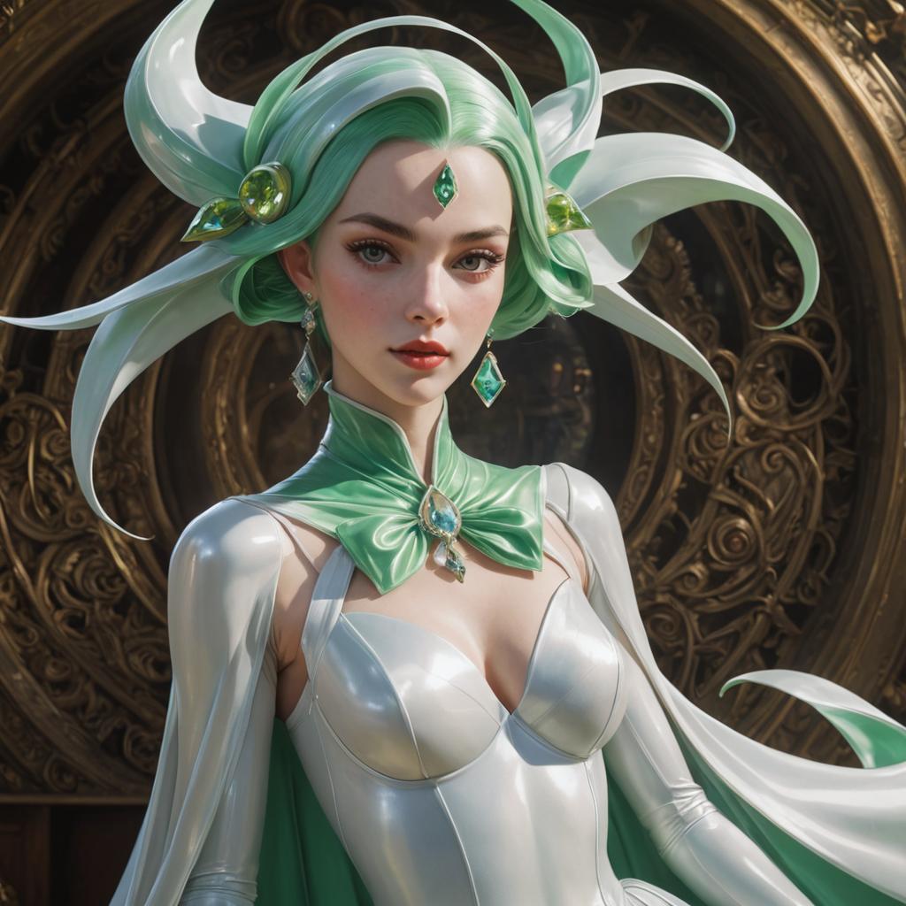 Ultra-Detailed Gardevoir-Inspired Woman in Elegant Costume