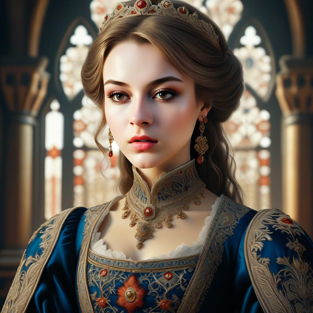 Young Woman in Elegant Renaissance Gown
