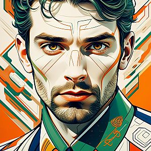 Stylized Digital Portrait of a Man