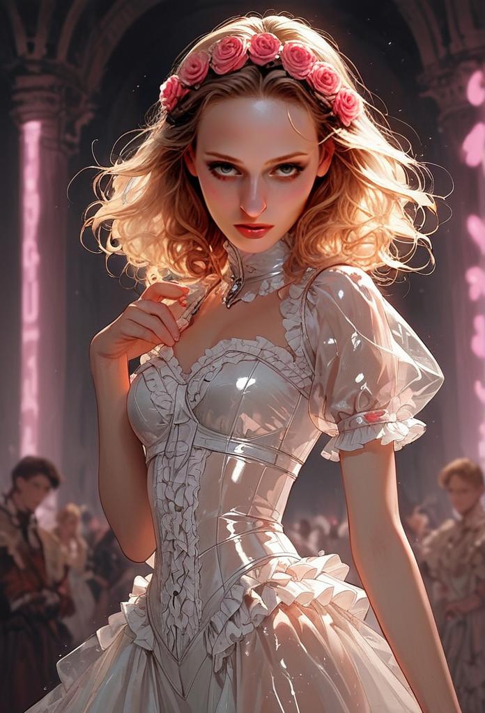 Confident Woman in Elegant Ball Gown