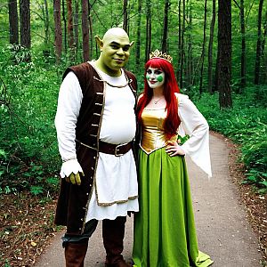 Fantasy Costumed Couple in Enchanted Forest