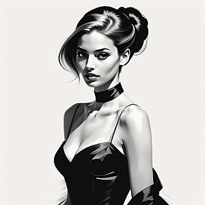 Stylish Woman in Monochrome Portrait