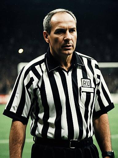 Man in Referee Costume Cinematic Realism Sports Photo