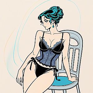 Elegant Woman in Sophisticated Lingerie