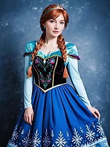 Fantasy Winter Woman in Blue Costume