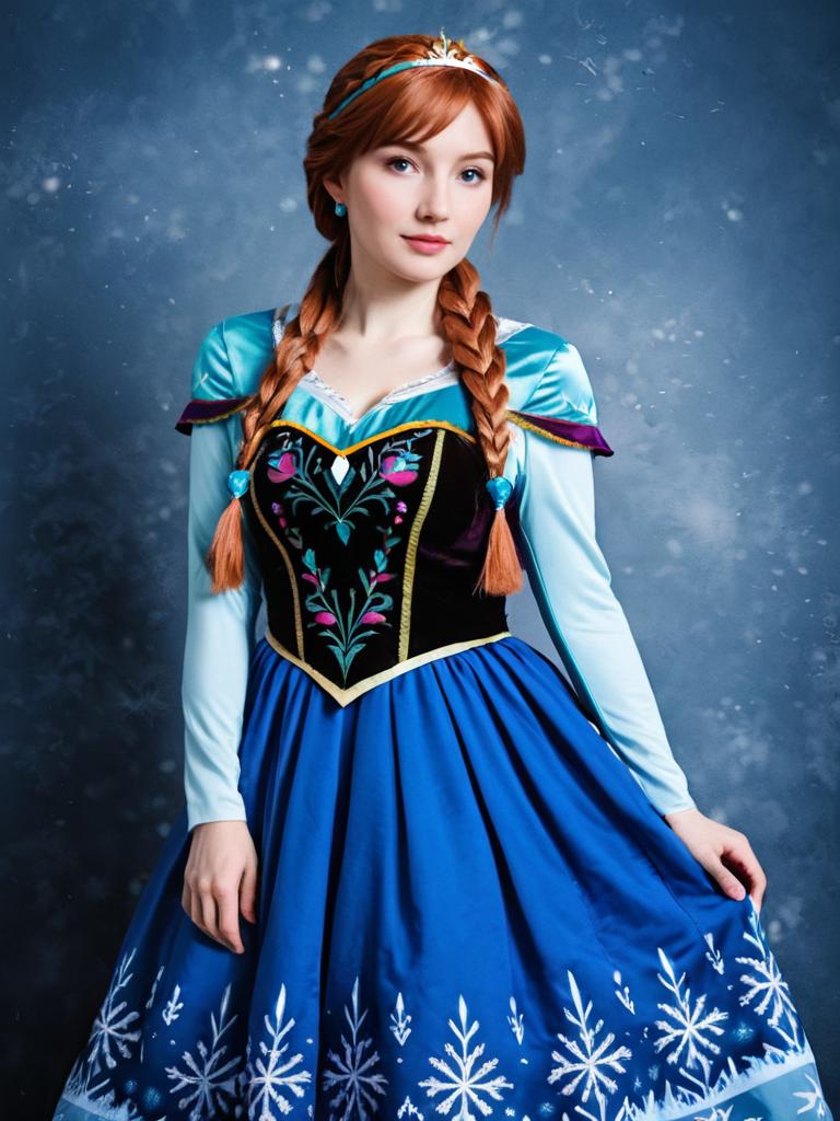 Fantasy Winter Woman in Blue Costume