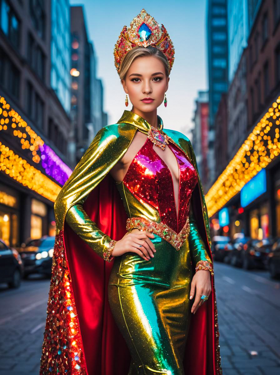 Stunning Woman in Sparkling Costume