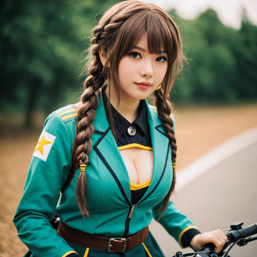 Amane Suzuha Cosplay Portrait in Realistic Outdoor Setting