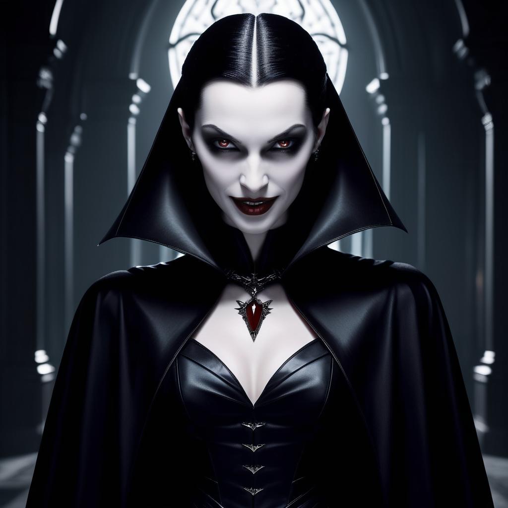 Gothic Vampire Woman in Dark Corridor Gothic Vampire Woman in Dark Corridor