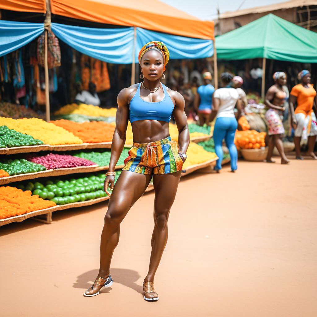 Confident Woman in Vibrant Market