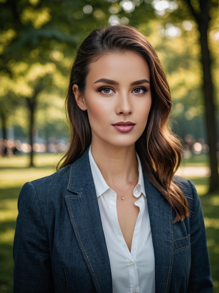 Confident Woman in Tailored Blazer in Green Park