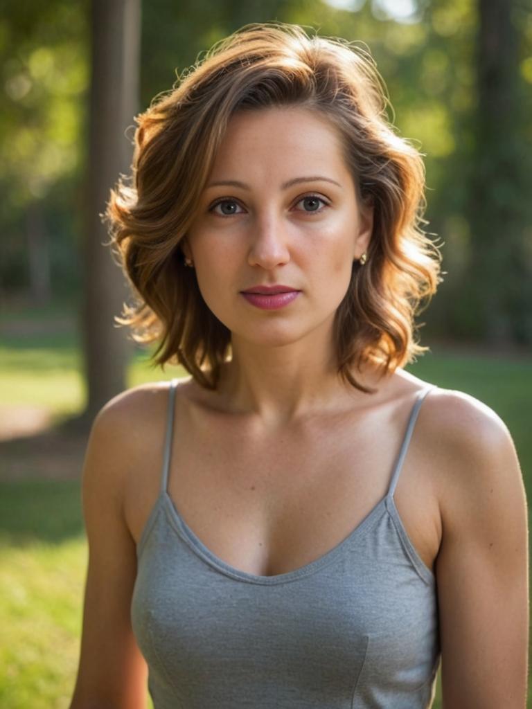 Elegant Woman Portrait with Curled Hair