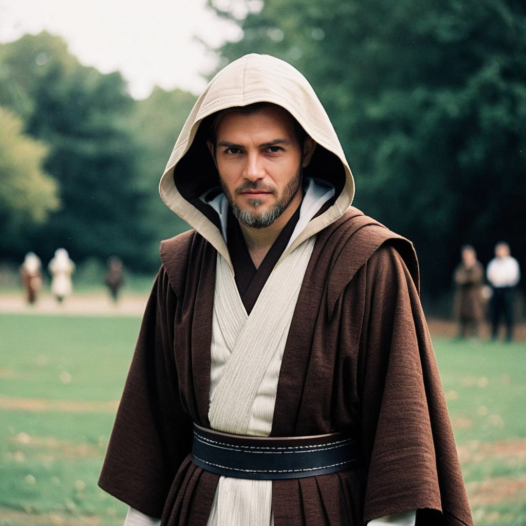 Man in Medieval Hooded Robe Outdoors Man in Medieval Hooded Robe Outdoors