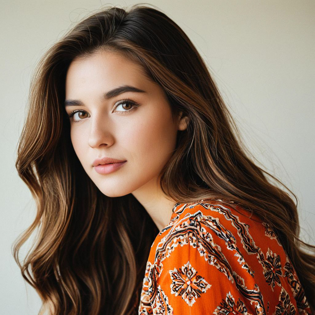 Young Woman in Orange Top