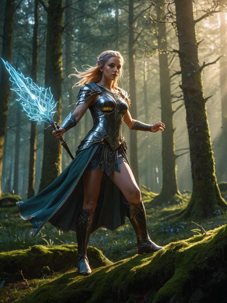 Elven Warrior in Mystical Forest