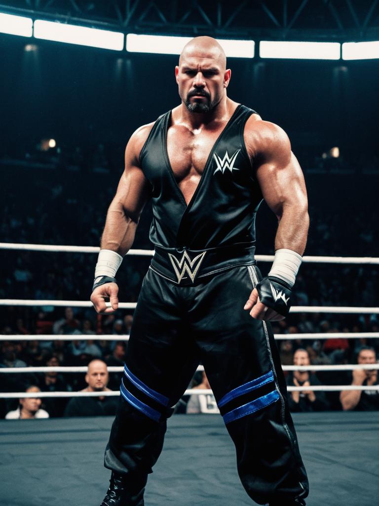 Intense WWE Fighter in Wrestling Ring with Cinematic Realism